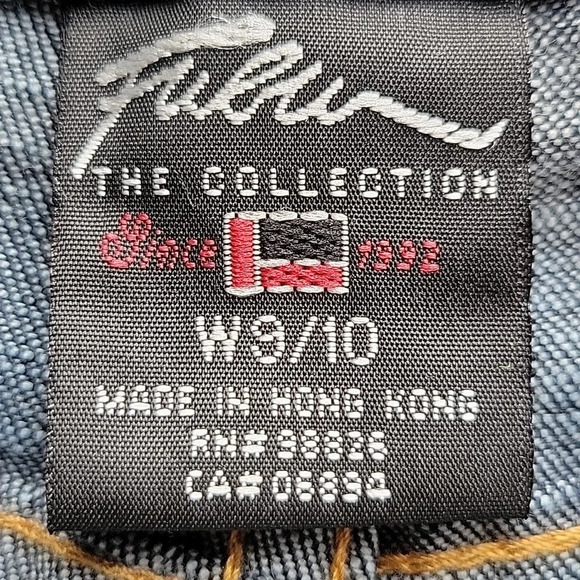 FUBU Collection Painted Crop Jeans Indigo Wash Size 9/10 - Picture 11 of 13